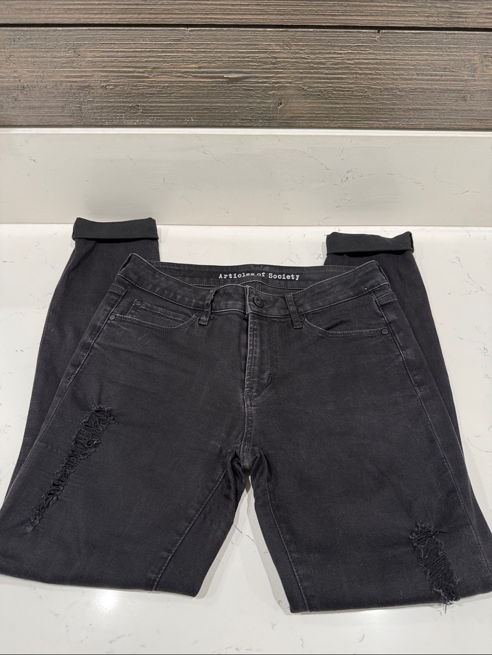 Articles Of Society Black Skinny Jeans with Distressing